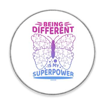 being different is my superpower autism - Round  fridge magnet - white - Front