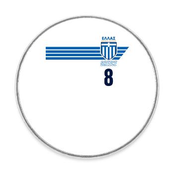 Greece Hellas Greece Greek Football - Round  fridge magnet - white - Front