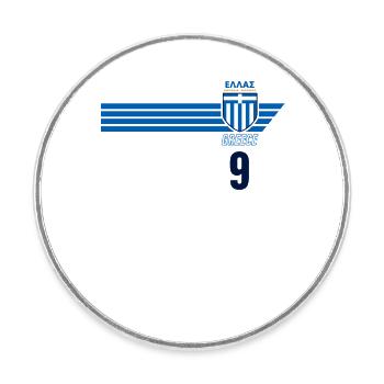 Grèce Hellas Grèce Football grec - Magnet rond - blanc - Devant