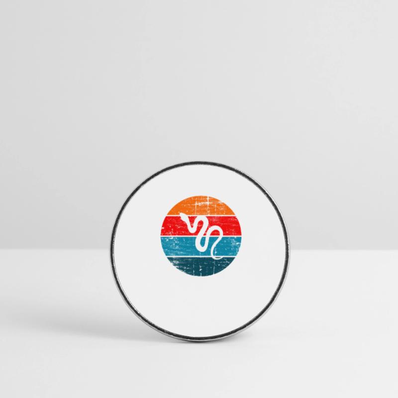 Snake Retro Reptile Python Gift idea Round  fridge magnet