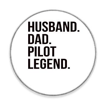 Pilote Avion Planeur Voler Papa Papa - Magnet rond - blanc - Devant