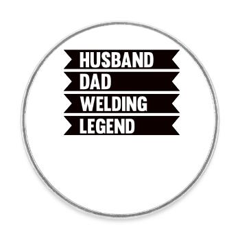 Soudure Papa Soudeur Père Cadeau Mari - Magnet rond - blanc - Devant