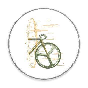 Bike portal black hole for bicycles - Round  fridge magnet - white - Front