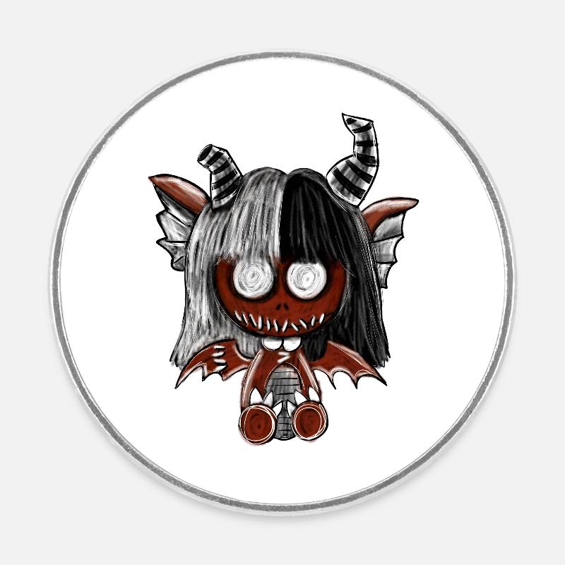 devil - Runder Kühlschrankmagnet - Weiß