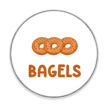 Bagel Essen Geschenk Bagel - Runder Kühlschrankmagnet - Weiß - Vorne