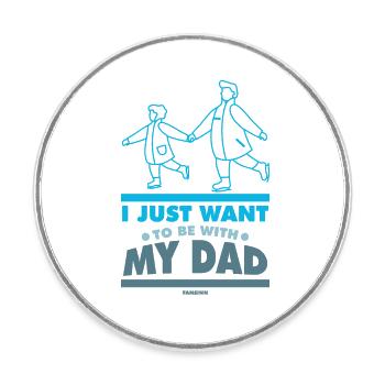 Papa Fille Enfant Fête des Pères Fille Cadeau - Magnet rond - blanc - Devant