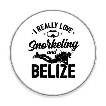 I Really Love Snorkeling And Belize Scuba Diver Di - Runder Kühlschrankmagnet - Weiß - Vorne