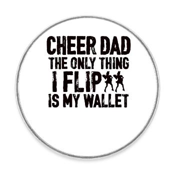 Cheerleading Papa Cheerleader Vater Cheer Dad - Runder Kühlschrankmagnet - Weiß - Vorne