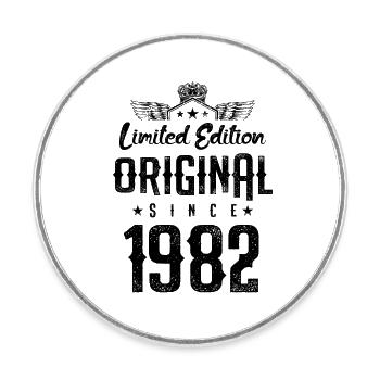 1982 limited edition - Round  fridge magnet - white - Front