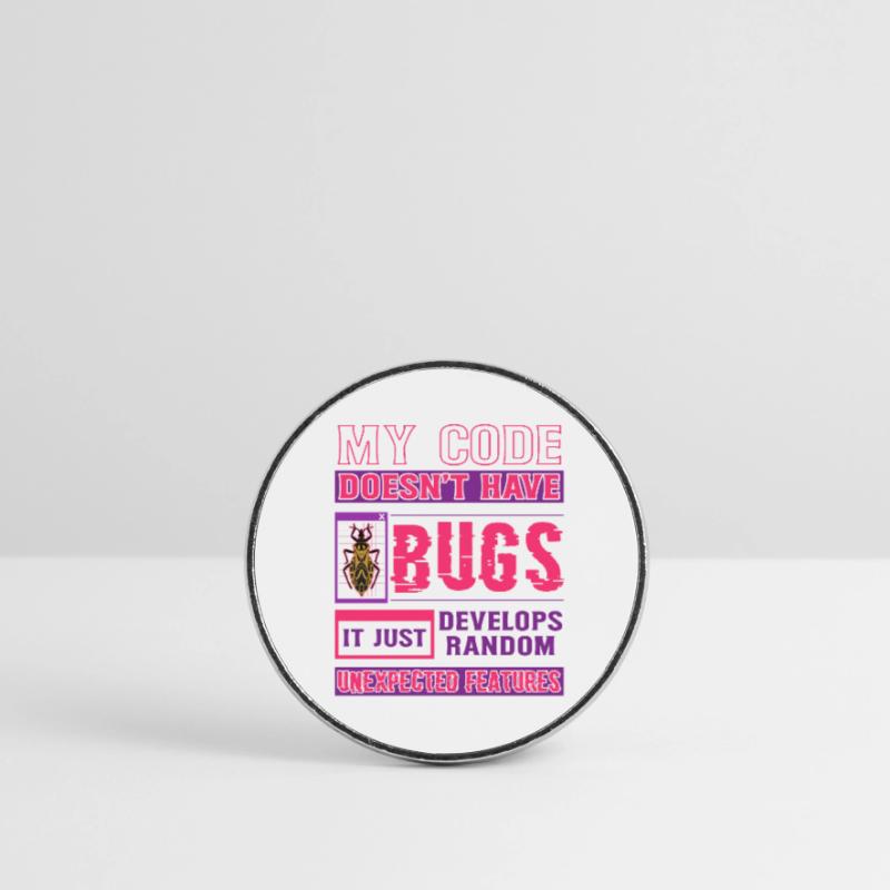 Developer My Code Hat Keine Bugs Funny Coding Runder Kühlschrankmagnet