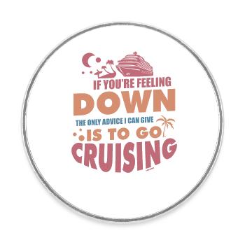 Motivation gute Laune Kreuzfahrt Schiff Geschenk - Runder Kühlschrankmagnet - Weiß - Vorne