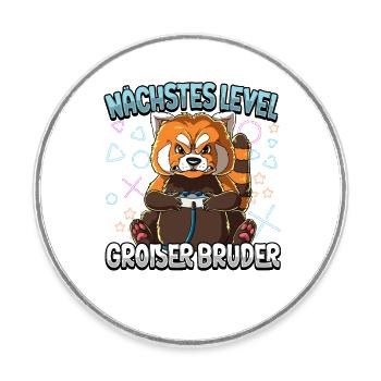 Nächstes Level Großer Bruder - Runder Kühlschrankmagnet - Weiß - Vorne
