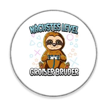 Nächstes Level Großer Bruder - Runder Kühlschrankmagnet - Weiß - Vorne