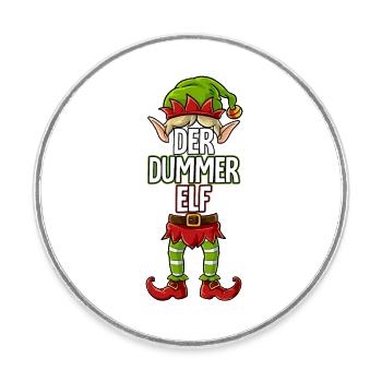 Dummer Elf Partnerlook Weihnachten - Runder Kühlschrankmagnet - Weiß - Vorne