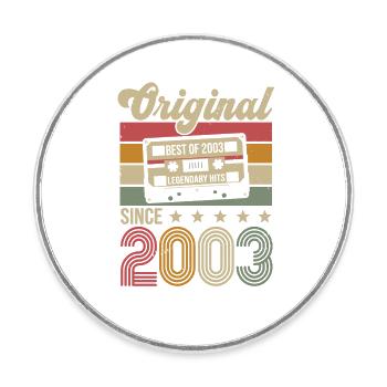 Vintage Geburtstag Original Geschenkidee 2003 - Runder Kühlschrankmagnet - Weiß - Vorne