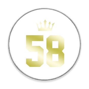 58 Number crown - Round  fridge magnet - white - Front