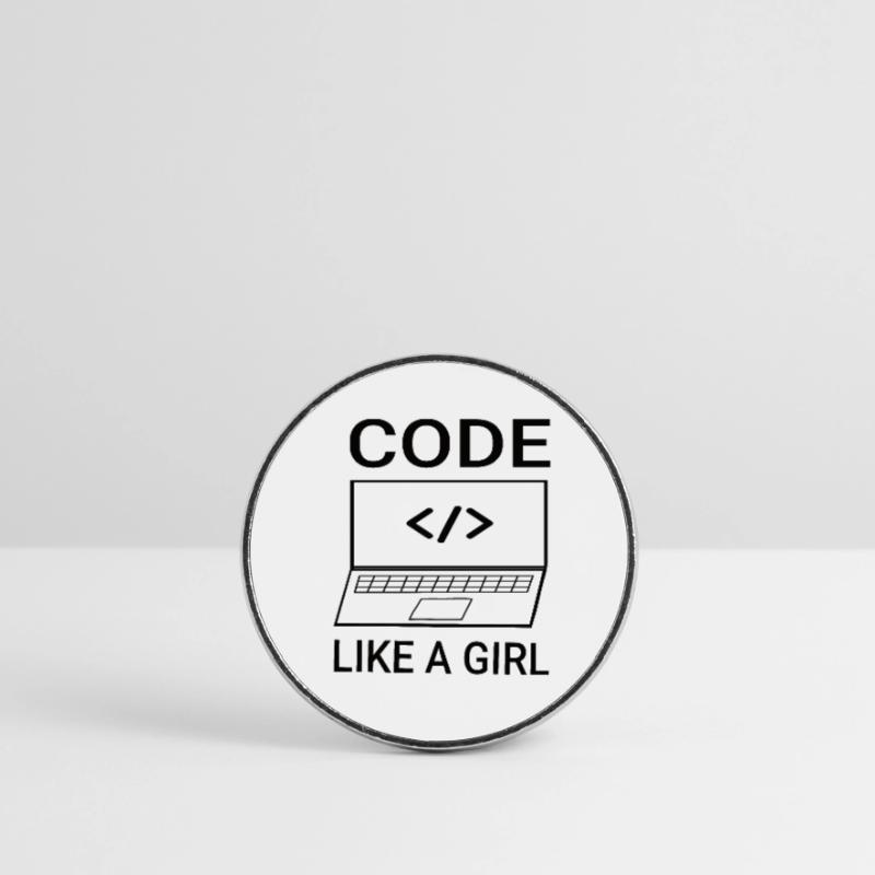 Software Developer Programmer Women Girl Round  fridge magnet
