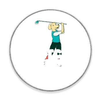 Golf Golfer Golfschläger Spruch Hundeliebhaber - Runder Kühlschrankmagnet - Weiß - Vorne
