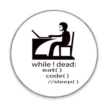 Software Developer Programmer Gift - Round  fridge magnet - white - Front