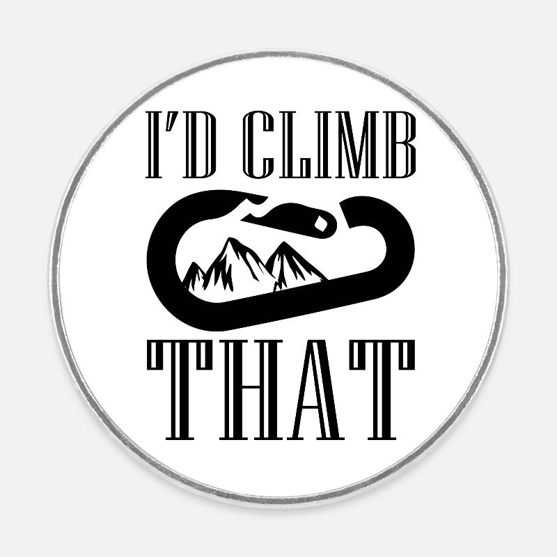 Bouldering - Round  fridge magnet - white