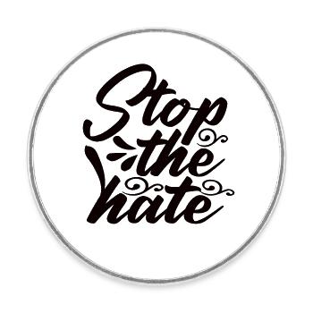 Nationality Man Against racism Human rights - Round  fridge magnet - white - Front