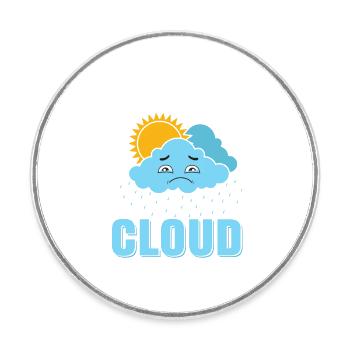 For Crying Out Cloud Meteorology Weather - Runder Kühlschrankmagnet - Weiß - Vorne