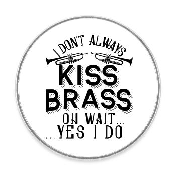 Trompettiste Trompette Instrument Cuivres Musique - Magnet rond - blanc - Devant