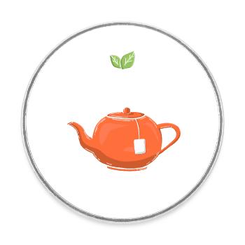 Lustiges gemütlich Bio Tee Trinker Spruch design - Runder Kühlschrankmagnet - Weiß - Vorne