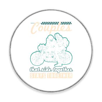 motorcycle pairs saying biker - Round  fridge magnet - white - Front