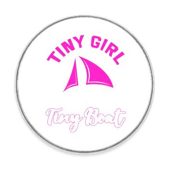 Petite fille École de voile petit bateau mer Baltique - Magnet rond - blanc - Devant