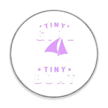 Petite fille École de voile petit bateau mer Baltique - Magnet rond - blanc - Devant