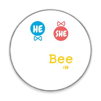 Il ou elle tante à l’abeille sexe révéler le bébé de la famille - Magnet rond - blanc - Devant