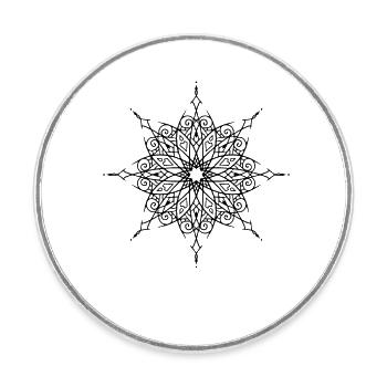 Flower Mandala - Round  fridge magnet - white - Front