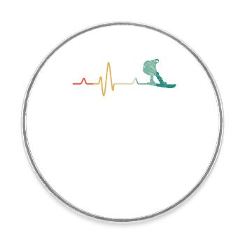 Snowboard Pulse Snowboarder Berge Snowboarding - Runder Kühlschrankmagnet - Weiß - Vorne