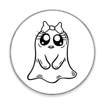 Cute little ghost girl - Round  fridge magnet - white - Front
