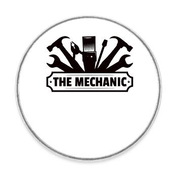 Mécanicien Technicien Artisan Garage Car Amateur - Magnet rond - blanc - Devant