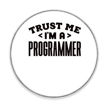 Software Developer Programmer Gift - Round  fridge magnet - white - Front
