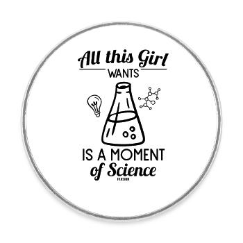 Frau Wissenschaft Labor Chemie - Runder Kühlschrankmagnet - Weiß - Vorne
