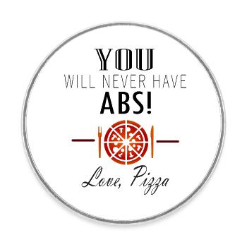Pizza Love - Round  fridge magnet - white - Front