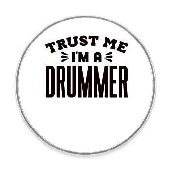 Schlagzeuger Drums Musiker - Runder Kühlschrankmagnet - Weiß - Vorne