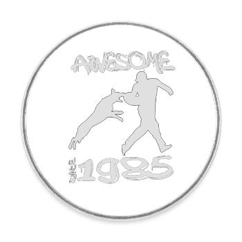 Génial depuis 1985. Agilité, Hundetraining - Magnet rond - blanc - Devant