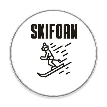 Ski - Runder Kühlschrankmagnet - Weiß - Vorne
