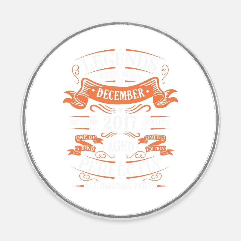 Les Légendes Sont Nées En Décembre 2017 Cadeau - Magnet rond - blanc