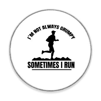 Jogger cardio fit jogging running training race - Round  fridge magnet - white - Front