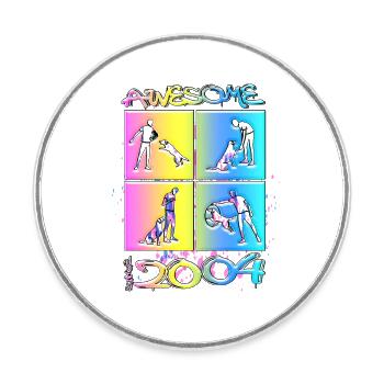 Awesome since 2004. Agility, Hundetraining - Round  fridge magnet - white - Front
