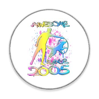 Awesome since 2005. Agility, Hundetraining - Round  fridge magnet - white - Front