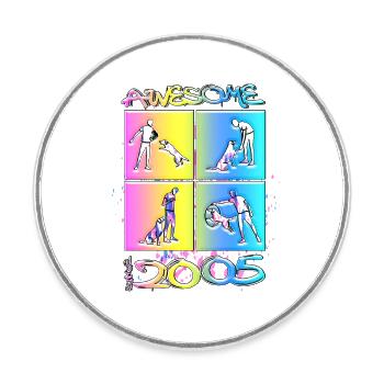 Awesome since 2005. Agility, Hundetraining - Round  fridge magnet - white - Front