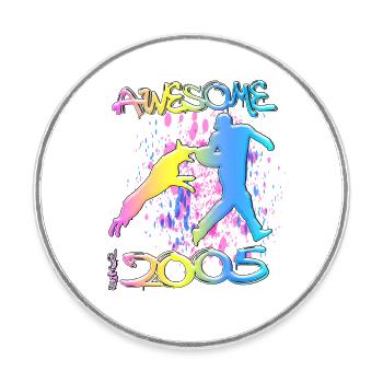 Awesome since 2005. Agility, Hundetraining - Round  fridge magnet - white - Front