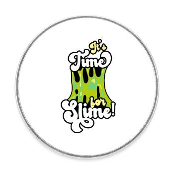Mucus Puddle Cool Mignon Adorable pour Slime Maker - Magnet rond - blanc - Devant