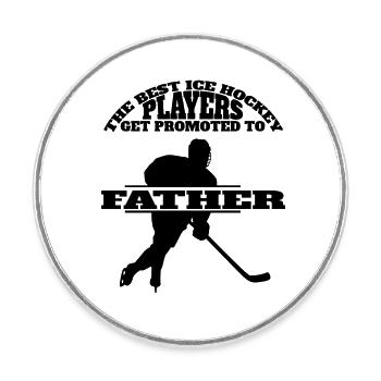 Ice Hockey Father Ice Hockey Team Dad Winter Sports Dad - Round  fridge magnet - white - Front